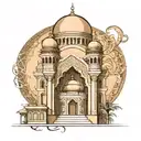 mosque architecture tattoo design idea