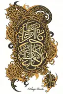 muslim and arabic calligraphy tattoo design idea