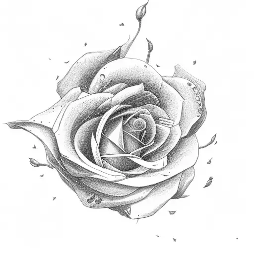 aircraft surrounded by roses tattoo design idea