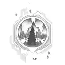 A stoner-inspired tattoo with a forest scene and a joint as the focal point tattoo design idea