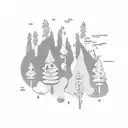 A stoner-inspired tattoo with a forest scene and a joint as the focal point tattoo design idea