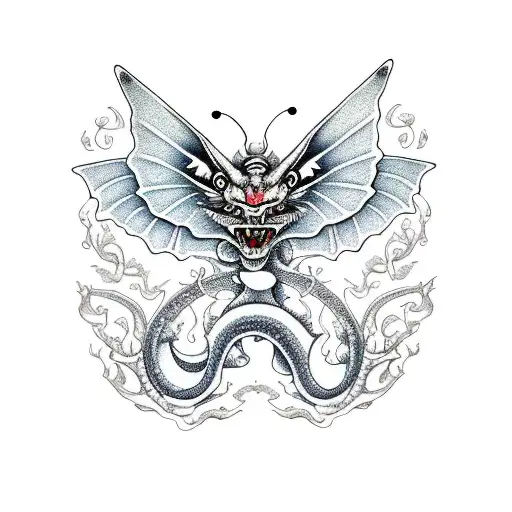 butterfly, dragon, praying mantis, dinoaur, snow leopard, vines flowers gemstones tattoo design idea