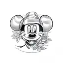 roses shaped like Mickey Mouse  tattoo design idea