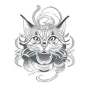 3 head cat like cerberus tattoo design idea