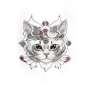3 head cat like cerberus tattoo design idea