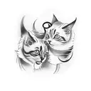 3 head cat like cerberus tattoo design idea