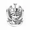 julius caesar in battle tattoo design idea