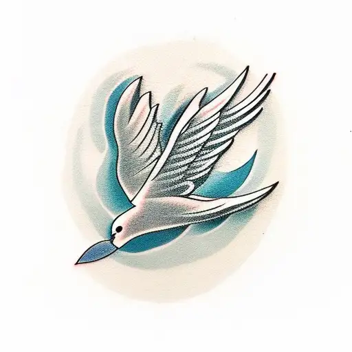 A minimalist tattoo of a dove carrying an olive branch, symbolizing peace and Palestine. tattoo design idea