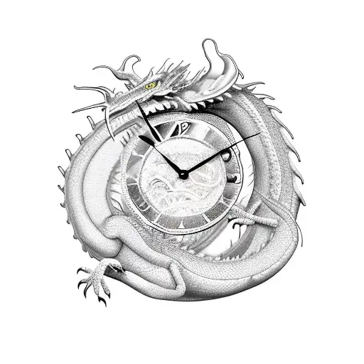 Dragon clock born baby maud 20-11-2021 tattoo design idea