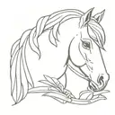 Pony eating penne tattoo design idea