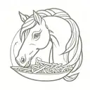 Pony eating penne tattoo design idea