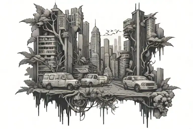 Concrete Jungle tattoo design idea