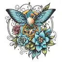 Sparkles and 111 tattoo design idea