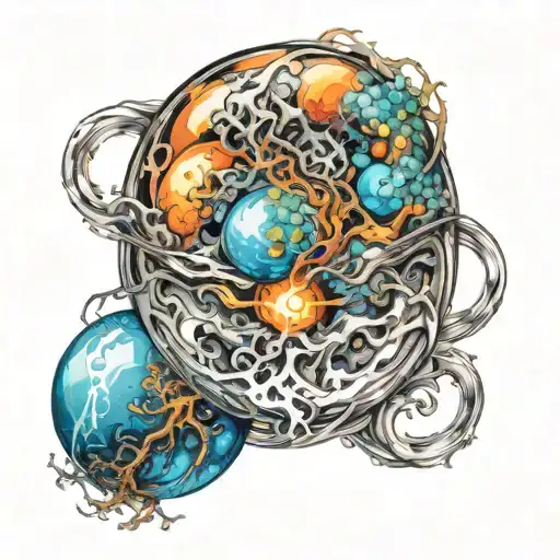 the flow of energy from both sides intertwined in the form of a sphere   tattoo design idea