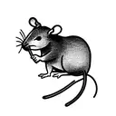 cute rat holding a knife tattoo design idea