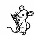 cute rat holding a knife tattoo design idea