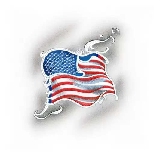 korean flag with American flag tattoo design idea