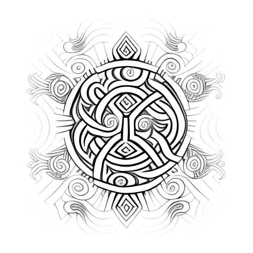 I want a wrist  design of a fine lined henna wrist tattoo combined with icelandic heritage such as Vegvísir the rune. I  tattoo design idea