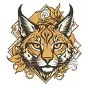 lynx head in rhombus  tattoo design idea