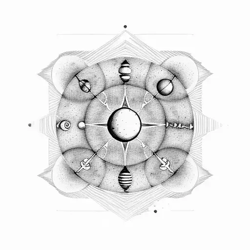 A chessboard with planets as pieces, reflecting the client's interest in philosophy and astrology tattoo design idea