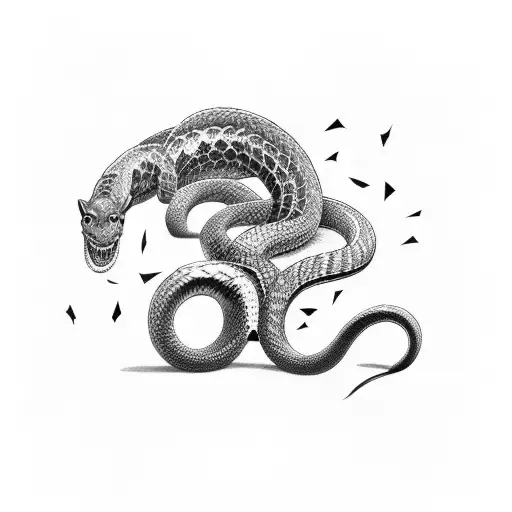 ouroborus infinite snake eating own body  tattoo design idea