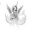 seraphim angel tattoo design idea