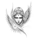 seraphim angel tattoo design idea