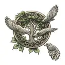 Celtic tree of life Celtic knot polish falcon tattoo design idea