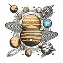 solar system in order but jupiter keeps its moons  tattoo design idea