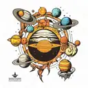 solar system in order but jupiter keeps its moons  tattoo design idea