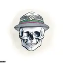 skull with sombrero hat  tattoo design idea