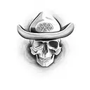 skull with sombrero hat  tattoo design idea