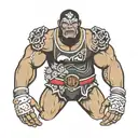 A lucha libre wrestler with a gorilla mask and jiujitsu gear tattoo design idea