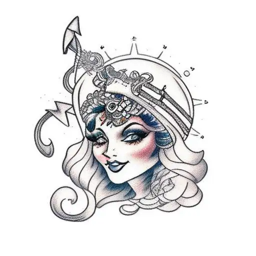 gypsy girl  tattoo design idea