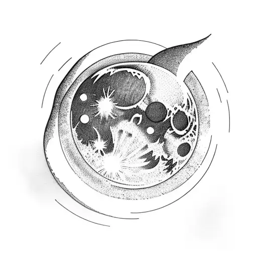 moon with halo around top  tattoo design idea