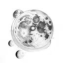 moon with halo around top  tattoo design idea