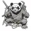 ninja panda blended with teenage mutant ninja turtles  tattoo design idea