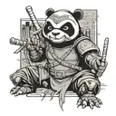 ninja panda blended with teenage mutant ninja turtles  tattoo design idea