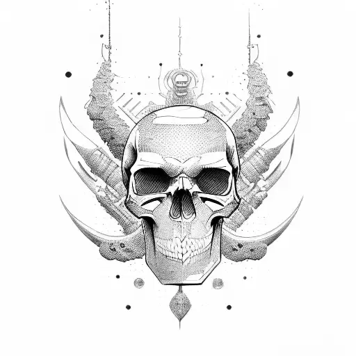 minimalist skull tattoo tattoo design idea