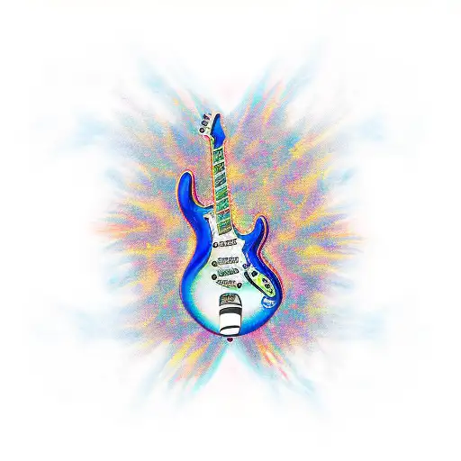 electric guitar jazz tattoo design idea