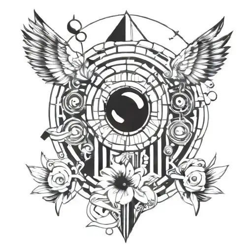 Bauhaus gemoteric human tattoo design idea