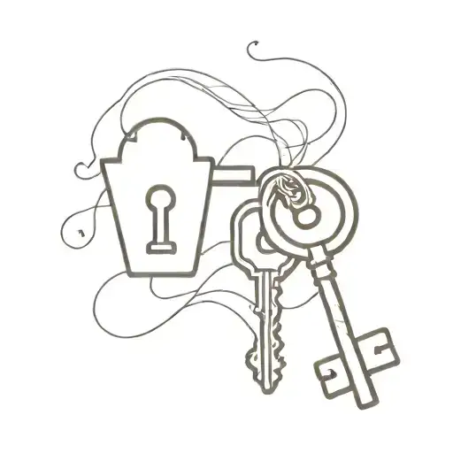 lock and key symbolizing tattoo design idea