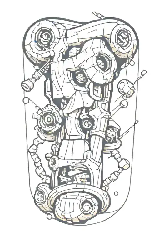 cartoon single broken bone tattoo design idea