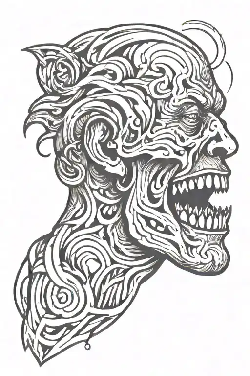 overthinking, anxiety, happy tattoo design idea