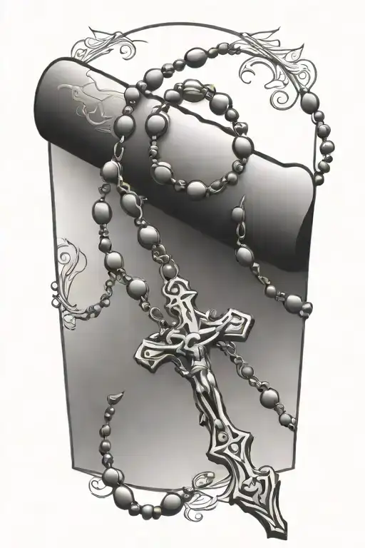 rosary beads tattoo design idea