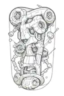 cartoon single broken bone tattoo design idea