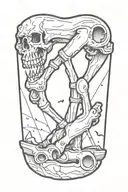cartoon single broken bone tattoo design idea
