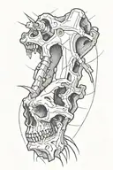 cartoon single broken bone tattoo design idea