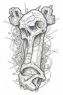 cartoon single broken bone tattoo design idea