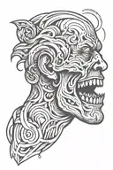 overthinking, anxiety, happy tattoo design idea